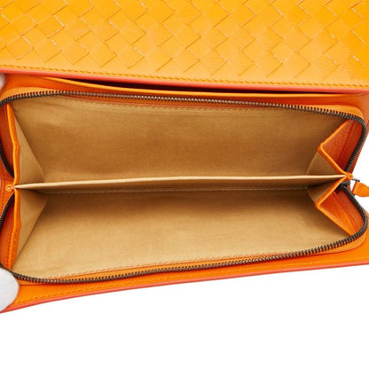 Bottega Veneta Intrecciato Wallet Orange Leather — view 7