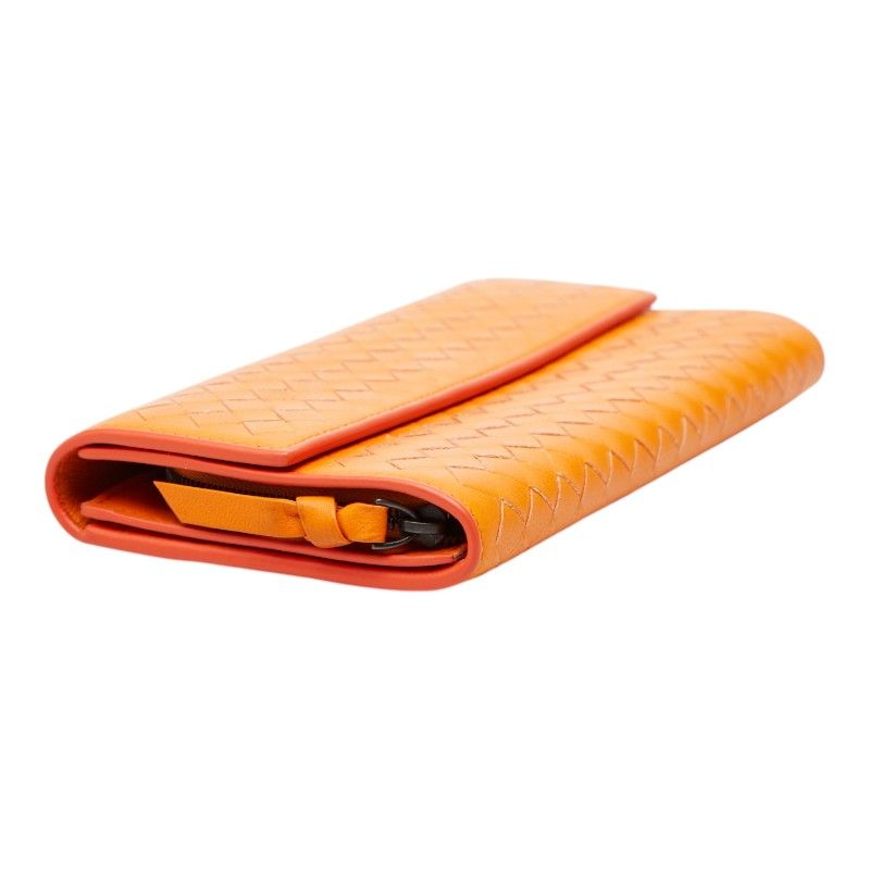 Bottega Veneta Intrecciato Wallet Orange Leather — view 5