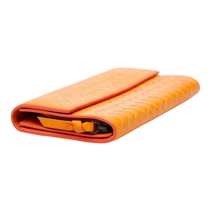 Bottega Veneta Intrecciato Wallet Orange Leather — view 5