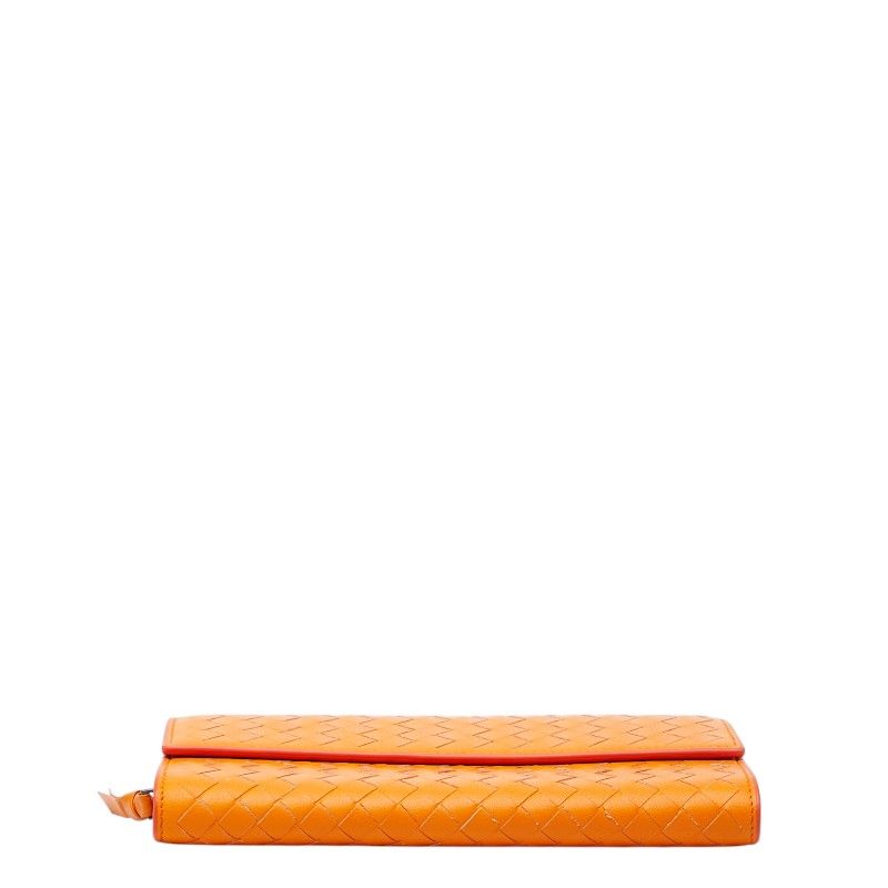 Bottega Veneta Intrecciato Wallet Orange Leather — view 3