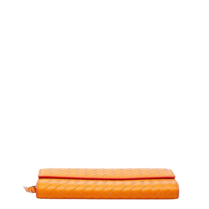Bottega Veneta Intrecciato Wallet Orange Leather — view 3