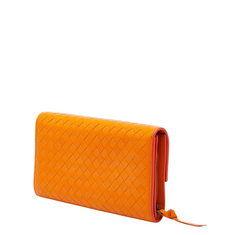 Bottega Veneta Intrecciato Wallet Orange Leather — view 2