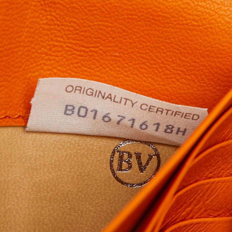 Bottega Veneta Intrecciato Wallet Orange Leather — view 8