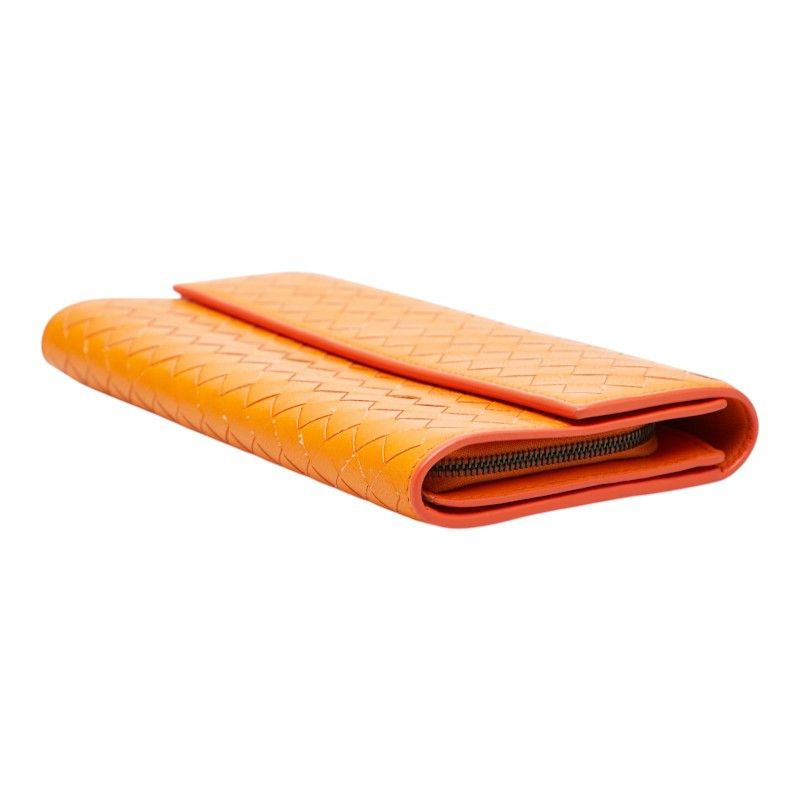 Bottega Veneta Intrecciato Wallet Orange Leather — view 4