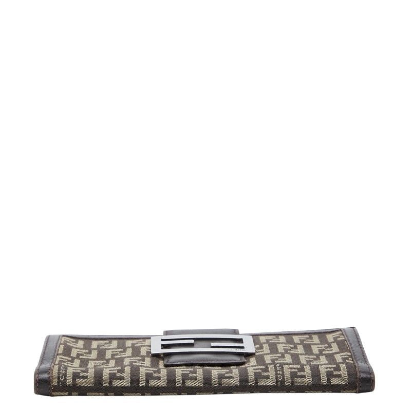 Fendi Zucchino Wallet Brown Canvas Leather — view 3