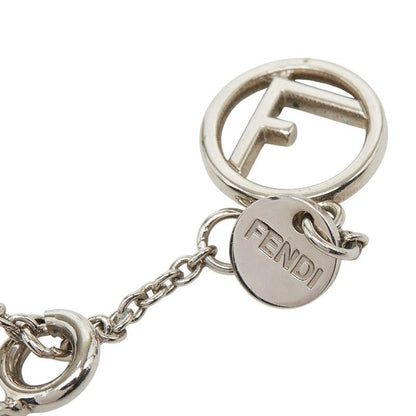 Fendi F's Logo Chain Necklace Silver Metal Cubic Zirconia — view 6