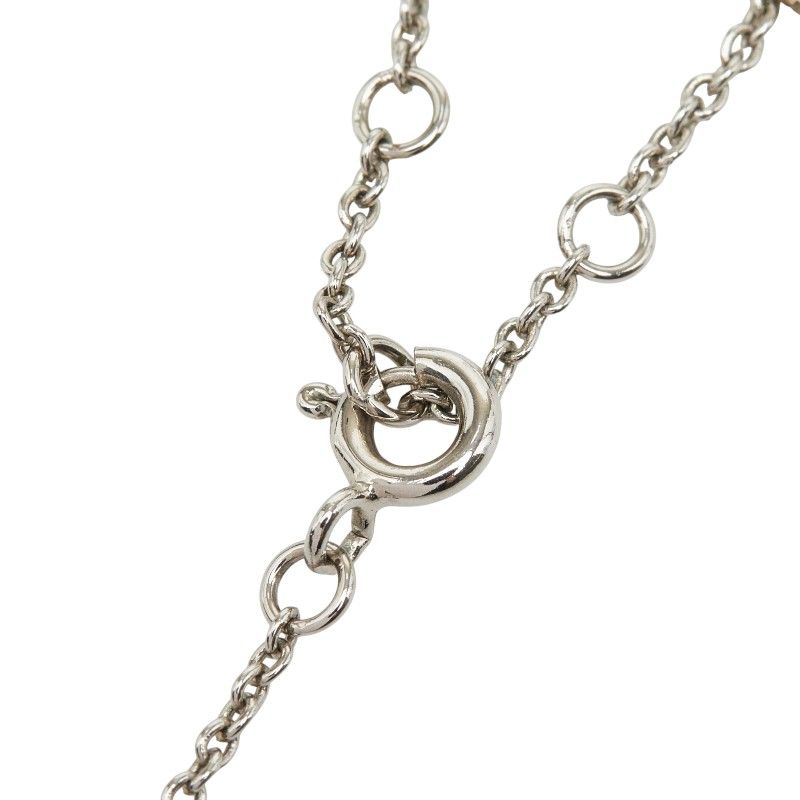 Fendi F's Logo Chain Necklace Silver Metal Cubic Zirconia — view 5