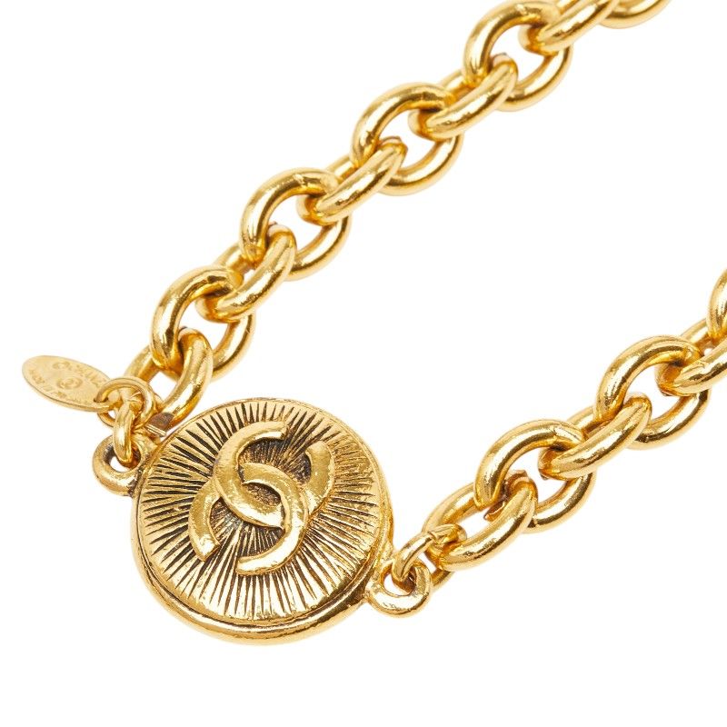 Chanel CC Logo Chain Necklace Gold Plated