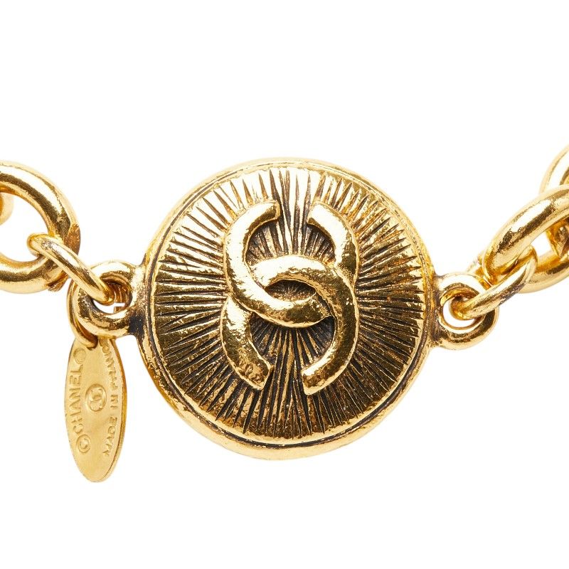 Chanel CC Logo Chain Necklace Gold Plated — view 2