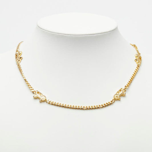 Celine Carriage Motif Vintage Necklace Gold Plated