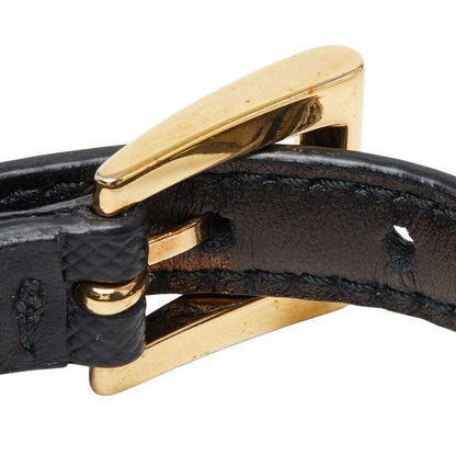 Prada Bracelet S Black Plated Saffiano Leather — view 4