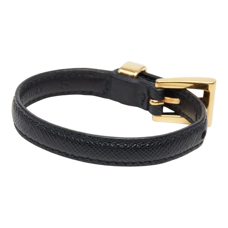 Prada Bracelet S Black Plated Saffiano Leather — view 2