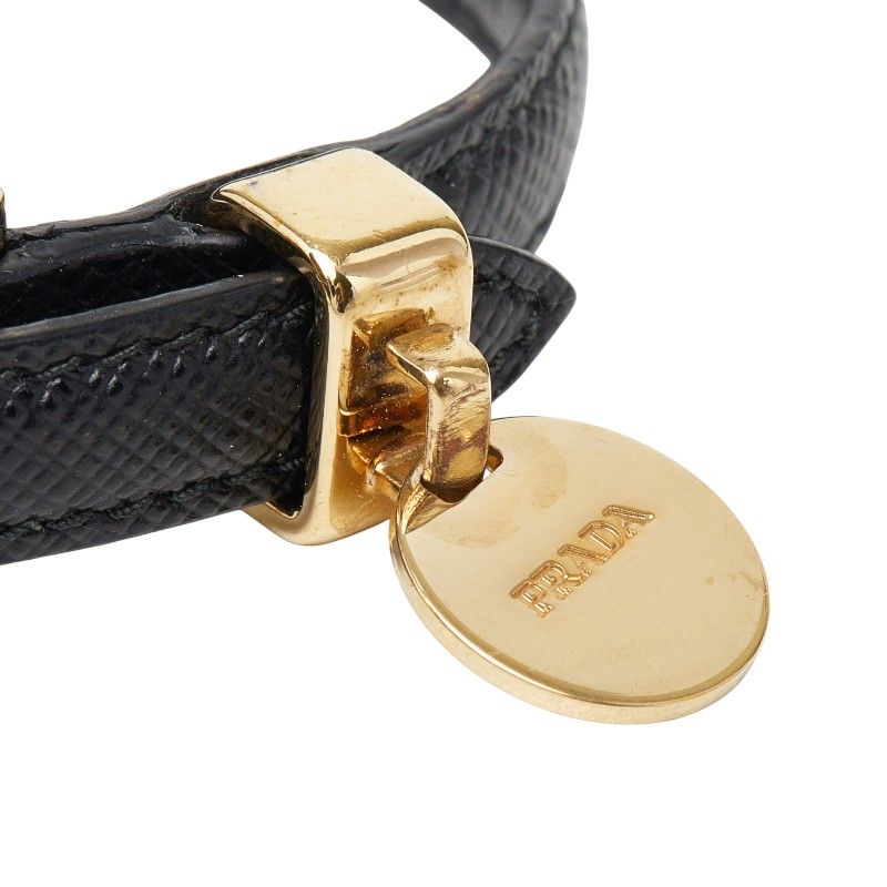 Prada Bracelet S Black Plated Saffiano Leather — view 3