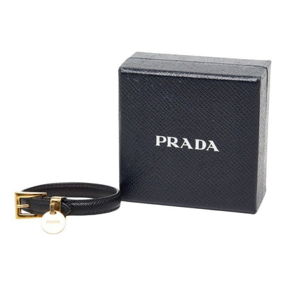 Prada Bracelet S Black Plated Saffiano Leather — view 7