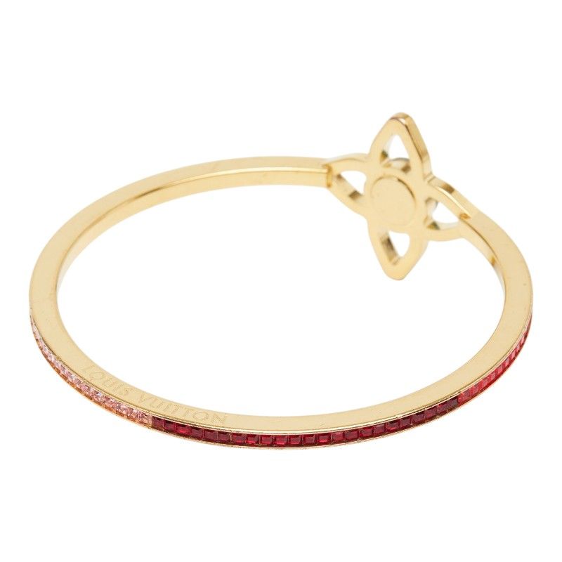 Louis Vuitton Bag Eye Candy Bangle Bracelet S Gold Multicolor Plated Line Stone — view 2