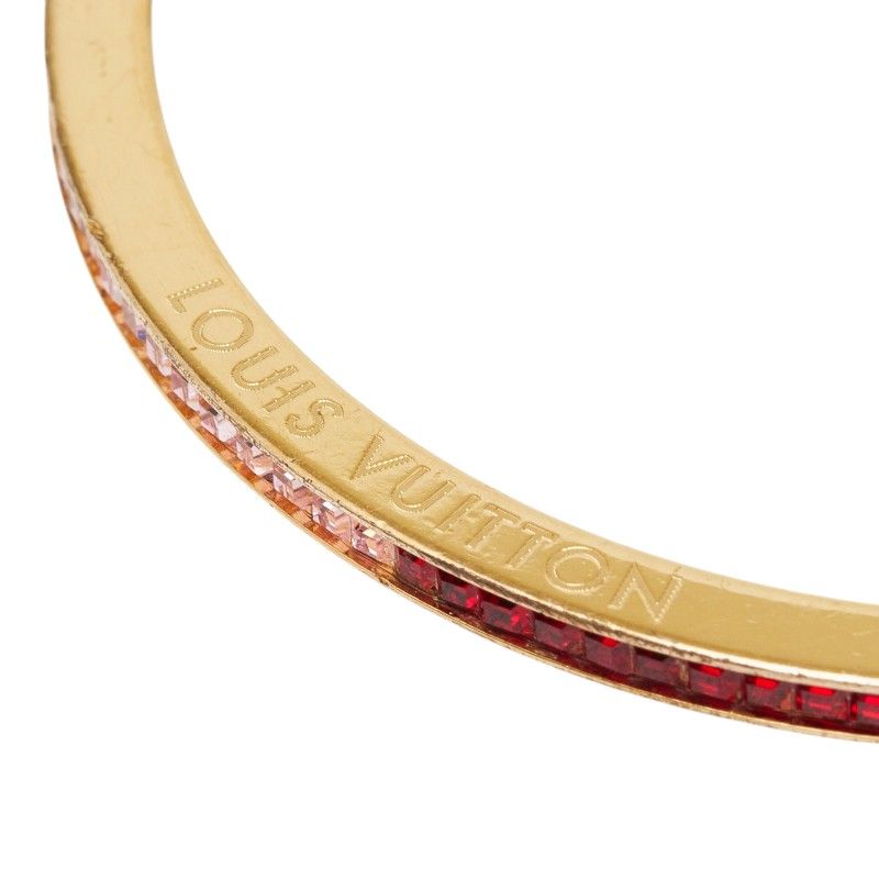 Louis Vuitton Bag Eye Candy Bangle Bracelet S Gold Multicolor Plated Line Stone — view 4