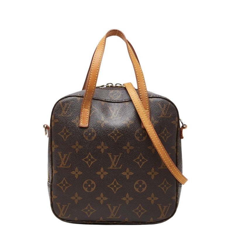 Louis Vuitton Monogram Spontini 2-Way Shoulder Bag Brown Leather