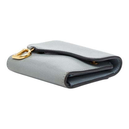 Dior Saddle Lotus Wallet Bifold Blue Gray Leather — view 4