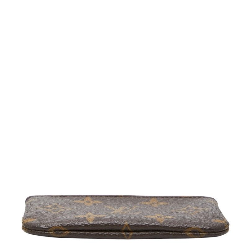 Louis Vuitton Monogram Pochette Cles Coin Purse Brown Leather — view 3