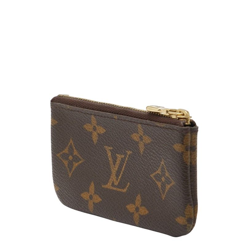 Louis Vuitton Monogram Pochette Cles Coin Purse Brown Leather — view 2