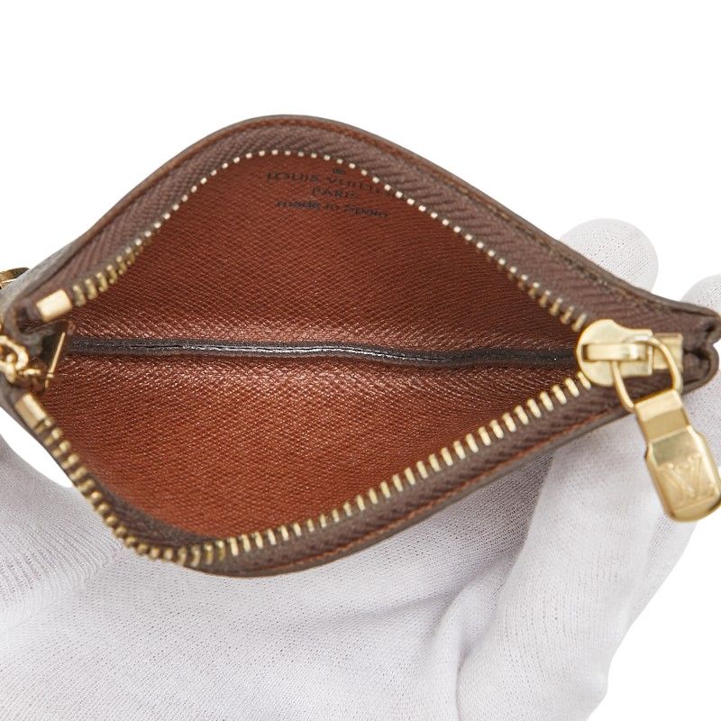 Louis Vuitton Monogram Pochette Cles Coin Purse Brown Leather — view 7