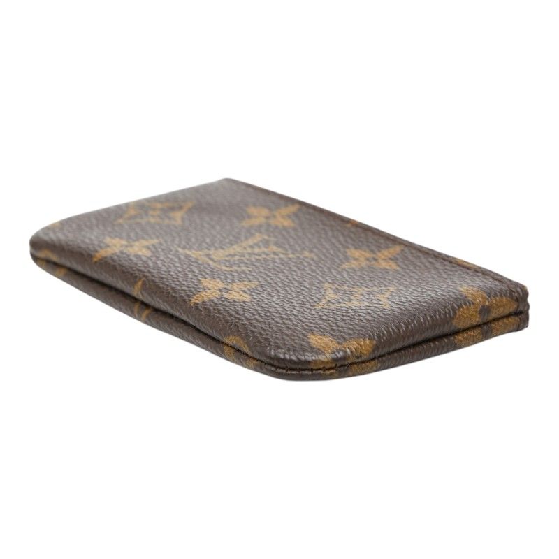Louis Vuitton Monogram Pochette Cles Coin Purse Brown Leather — view 4