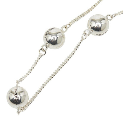 Chanel Logo Bo le Necklace Silver Metal s — view 3
