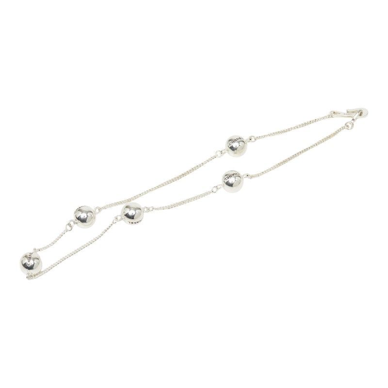 Chanel Logo Bo le Necklace Silver Metal s — view 2