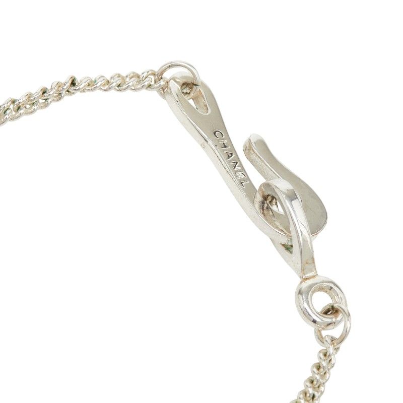 Chanel Logo Bo le Necklace Silver Metal s — view 4