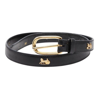 Celine Seri Nu Carriage Belt 80 Black Gold Leather s