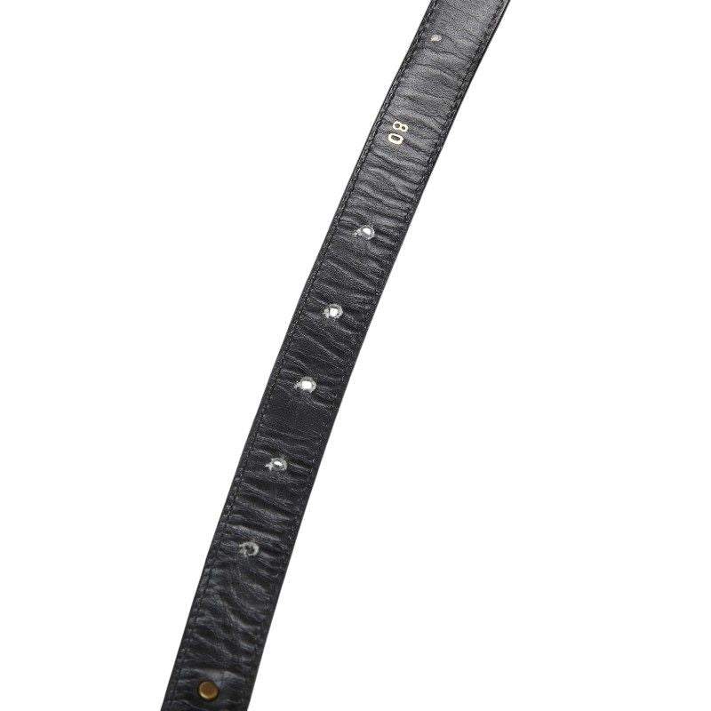 Celine Seri Nu Carriage Belt 80 Black Gold Leather s — view 5