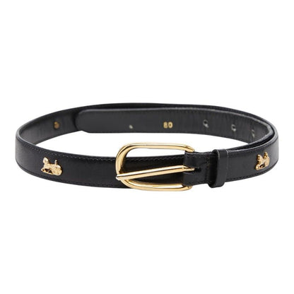 Celine Seri Nu Carriage Belt 80 Black Gold Leather s — view 2