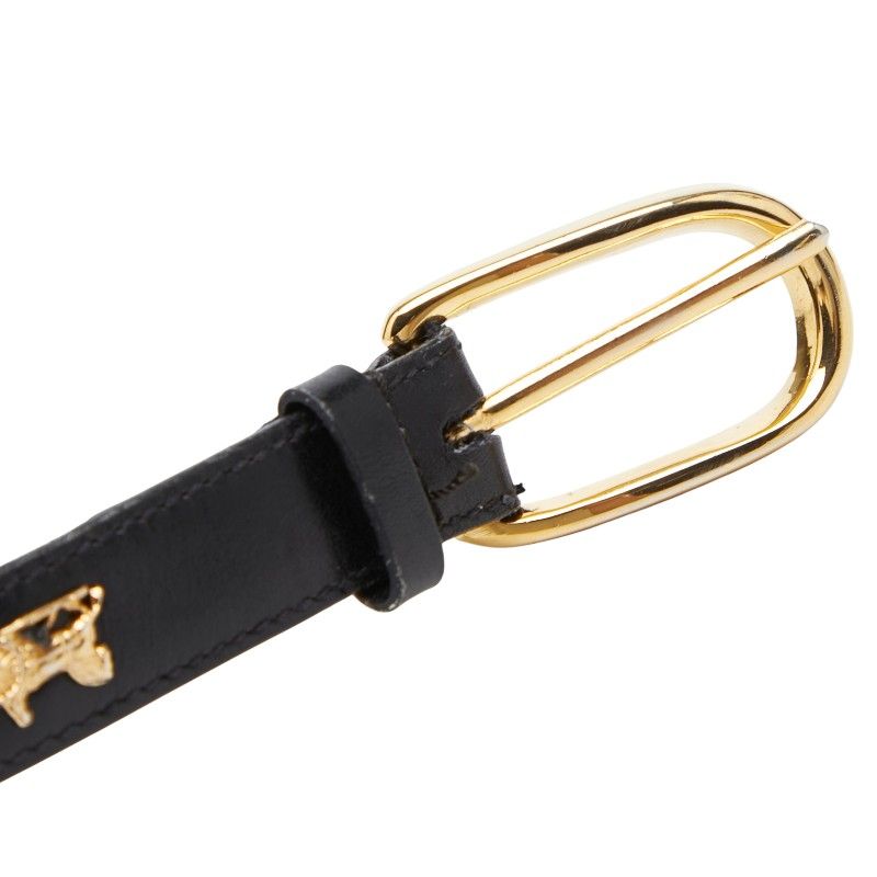 Celine Seri Nu Carriage Belt 80 Black Gold Leather s — view 7