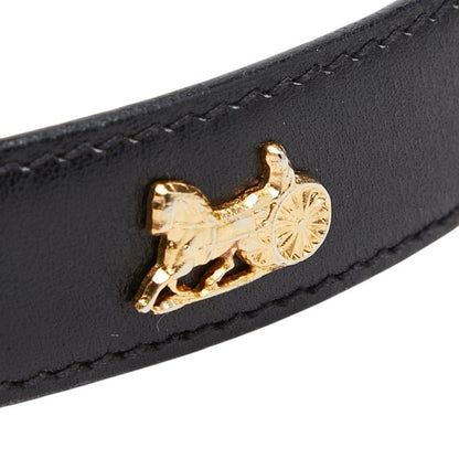 Celine Seri Nu Carriage Belt 80 Black Gold Leather s — view 9