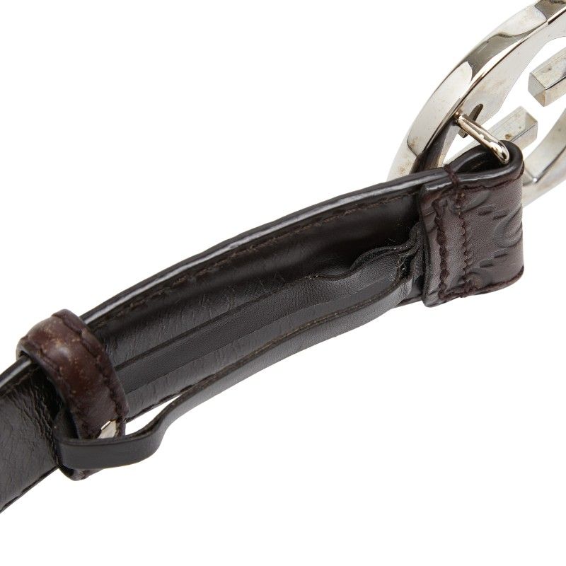 Gucci GG Pattern Interlocking Belt 90 36 Brown Leather — view 4