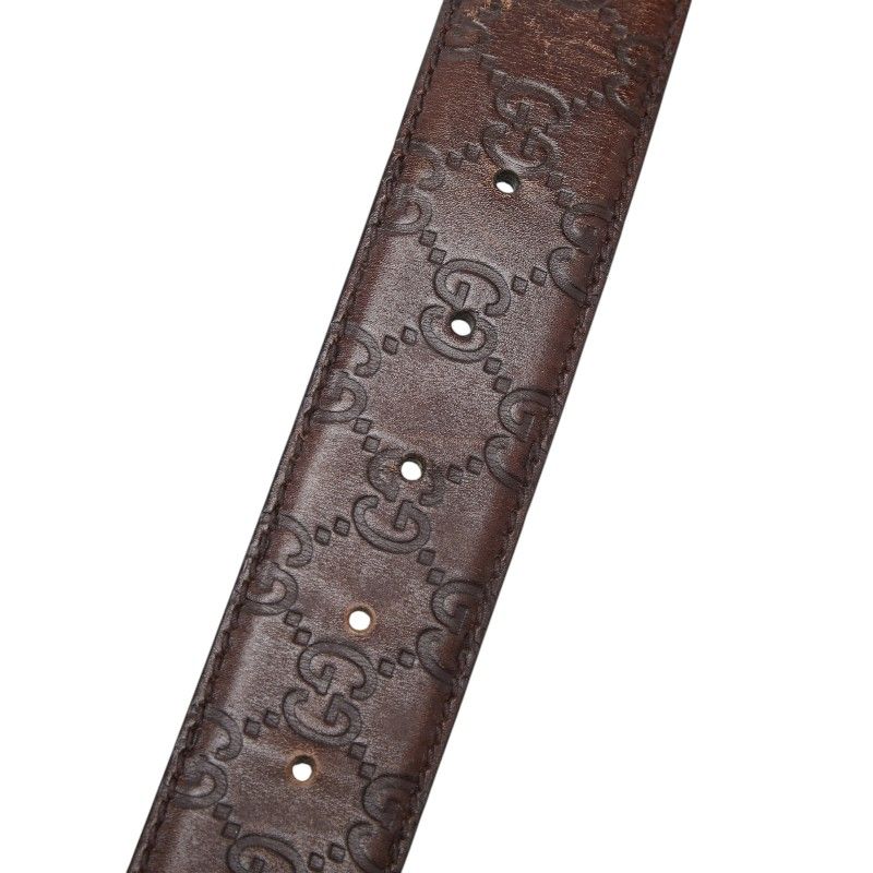 Gucci GG Pattern Interlocking Belt 90 36 Brown Leather — view 7