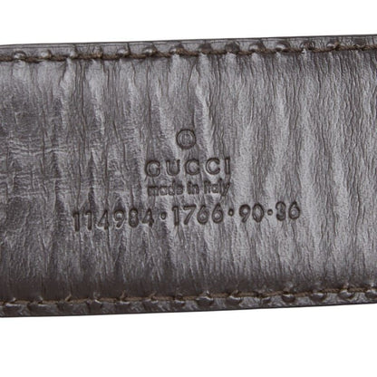 Gucci GG Pattern Interlocking Belt 90 36 Brown Leather — view 9