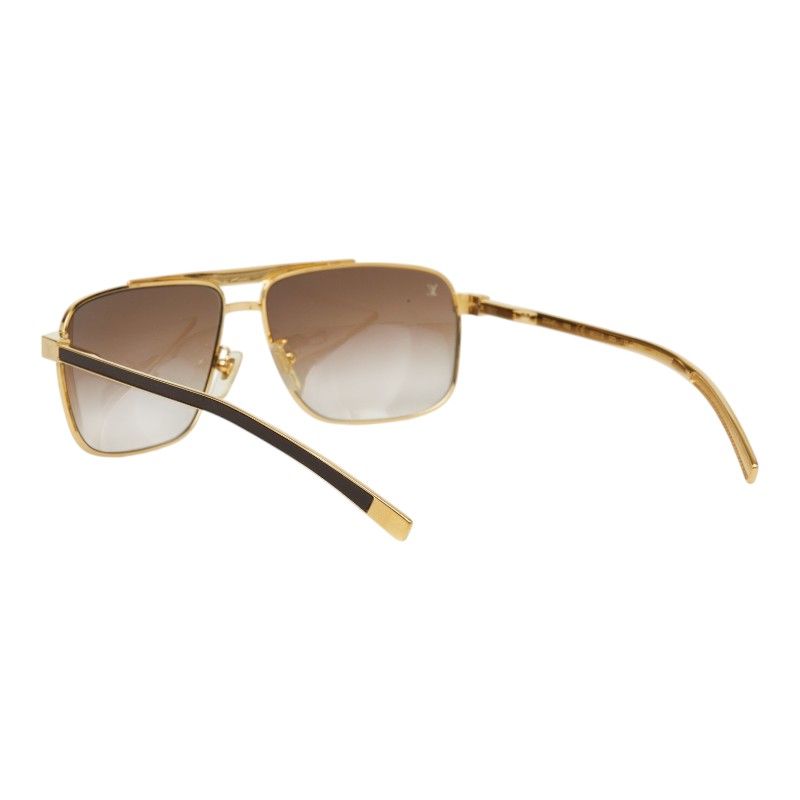 Louis Vuitton Logo Sunglasses Brown Gold Plated Resin 1- Eyewear — view 2