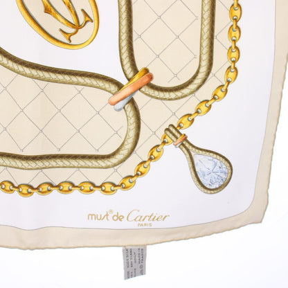 Cartier Must de Cartier Scarf Silk All Over Pattern Beige TK — view 5