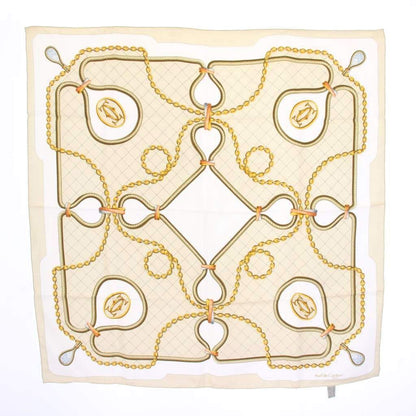 Cartier Must de Cartier Scarf Silk All Over Pattern Beige TK