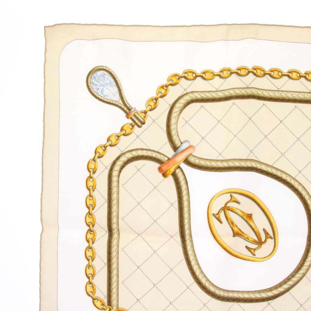 Cartier Must de Cartier Scarf Silk All Over Pattern Beige TK — view 2