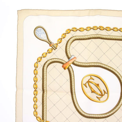Cartier Must de Cartier Scarf Silk All Over Pattern Beige TK — view 2