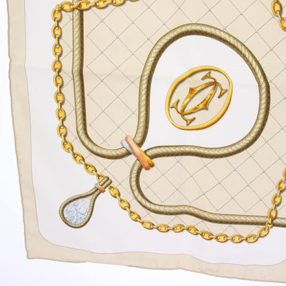 Cartier Must de Cartier Scarf Silk All Over Pattern Beige TK — view 4