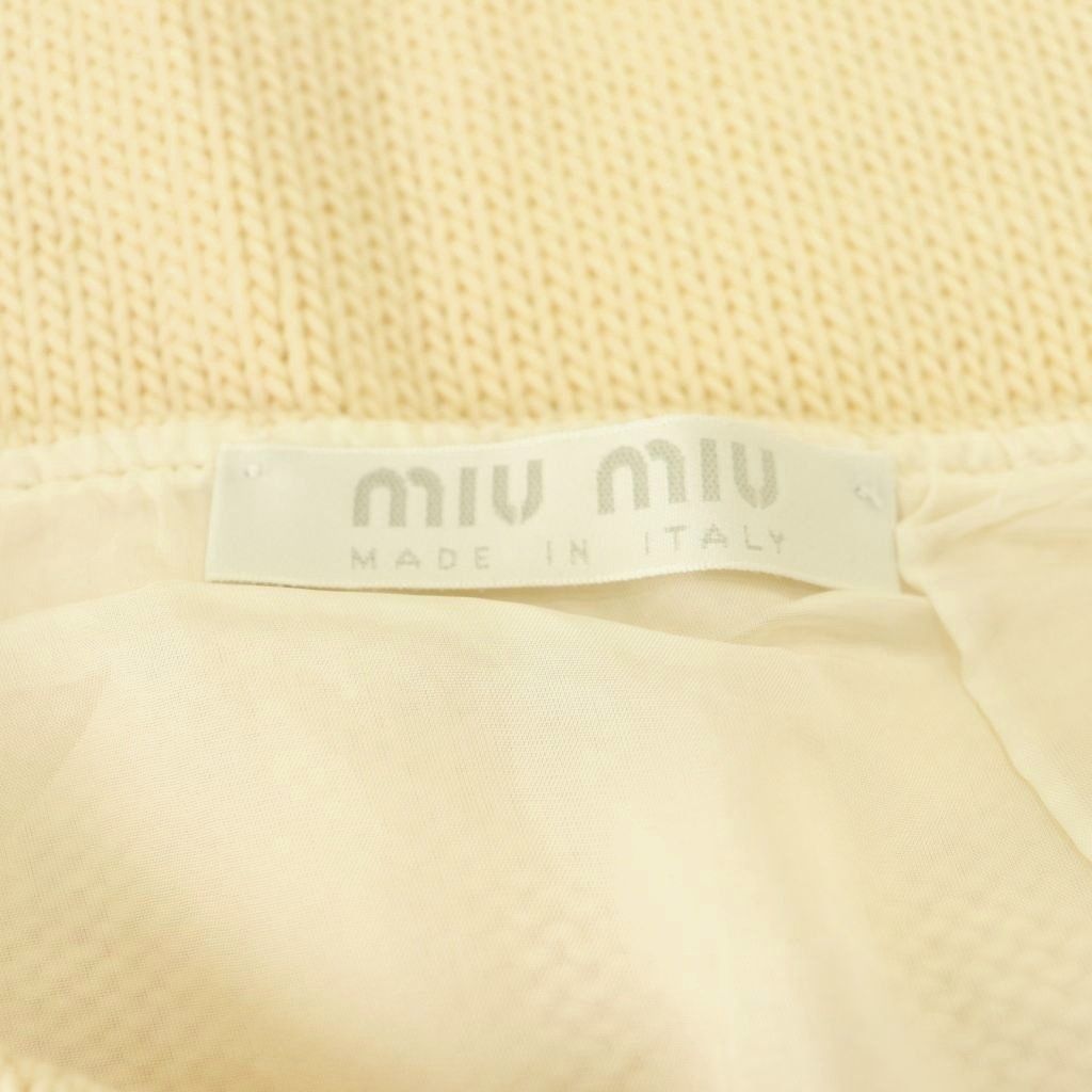Miu Miu Miu Tight Skirt Mini Knit Cream Color DF — view 5