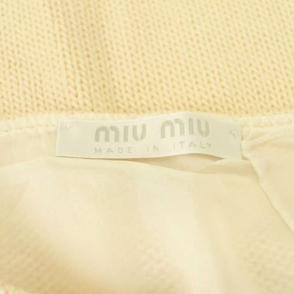 Miu Miu Miu Tight Skirt Mini Knit Cream Color DF — view 5