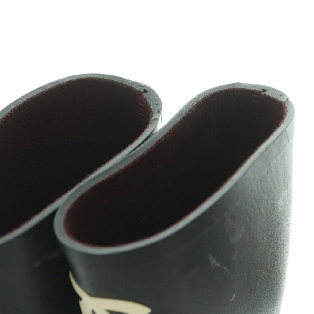 Chanel Lava Rain Boots Middle Length Shoes CC Logo Bicolor 38 Black White BB — view 5