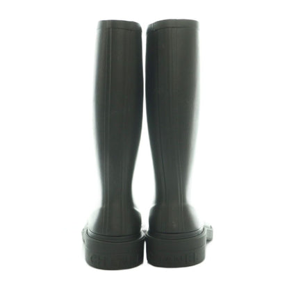 Chanel Lava Rain Boots Middle Length Shoes CC Logo Bicolor 38 Black White BB — view 3
