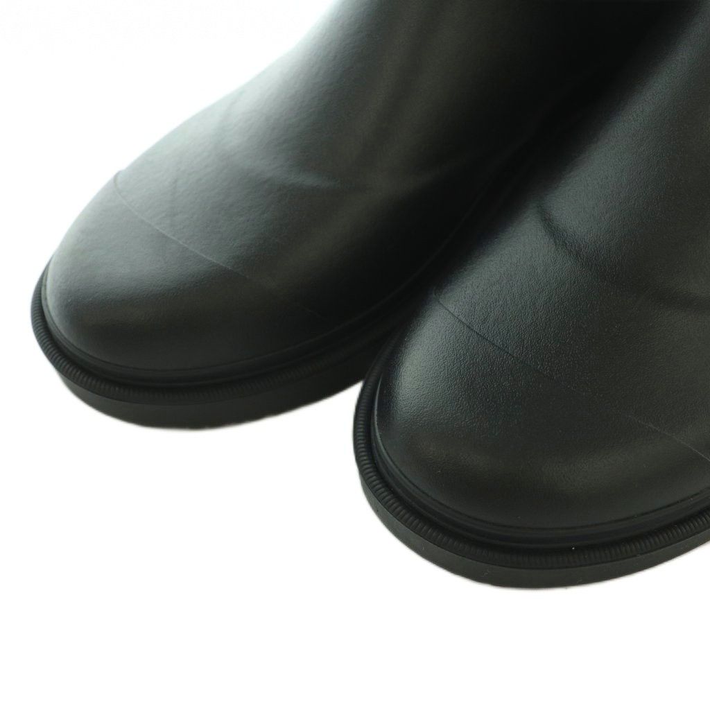 Chanel Lava Rain Boots Middle Length Shoes CC Logo Bicolor 38 Black White BB — view 4