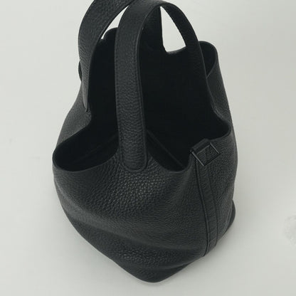 Hermes Picotin Lock PM 18 Tote Taurillon Clemence So Black Monochrome — view 8