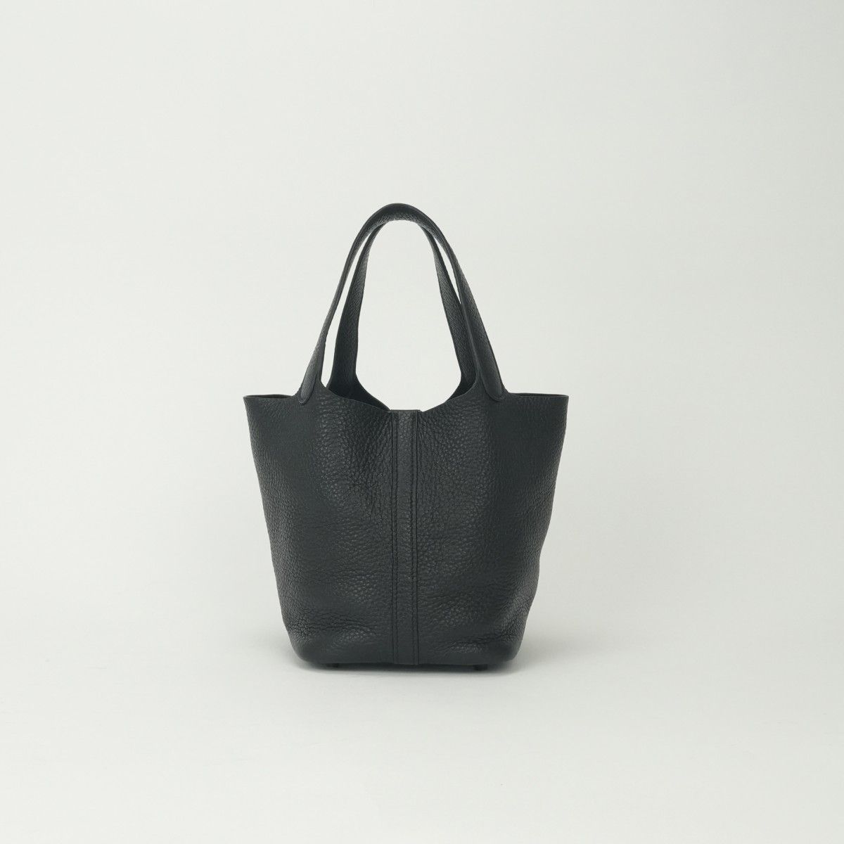 Hermes Picotin Lock PM 18 Tote Taurillon Clemence So Black Monochrome — view 3